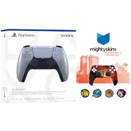 Sony - PlayStation 5 DualSense Wireless Controller with MightySkins Custom Decal Skin Voucher - Sterling Silver