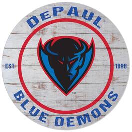 Jardine - DePaul Blue Demons 20'' x 20'' Indoor/Outdoor Weathered Circle Sign - White