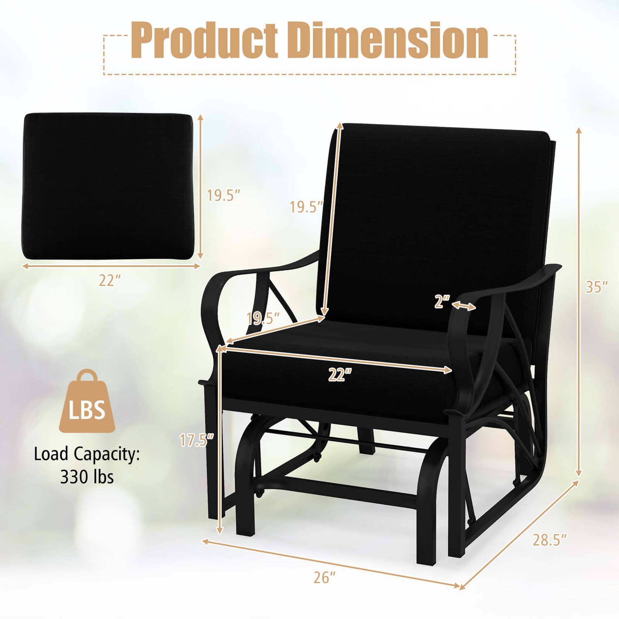 Product Dimension: 19.5" x 19.5" x 22" x 19.5" x 2" x 35" LBS Load Capacity: 330 lbs.