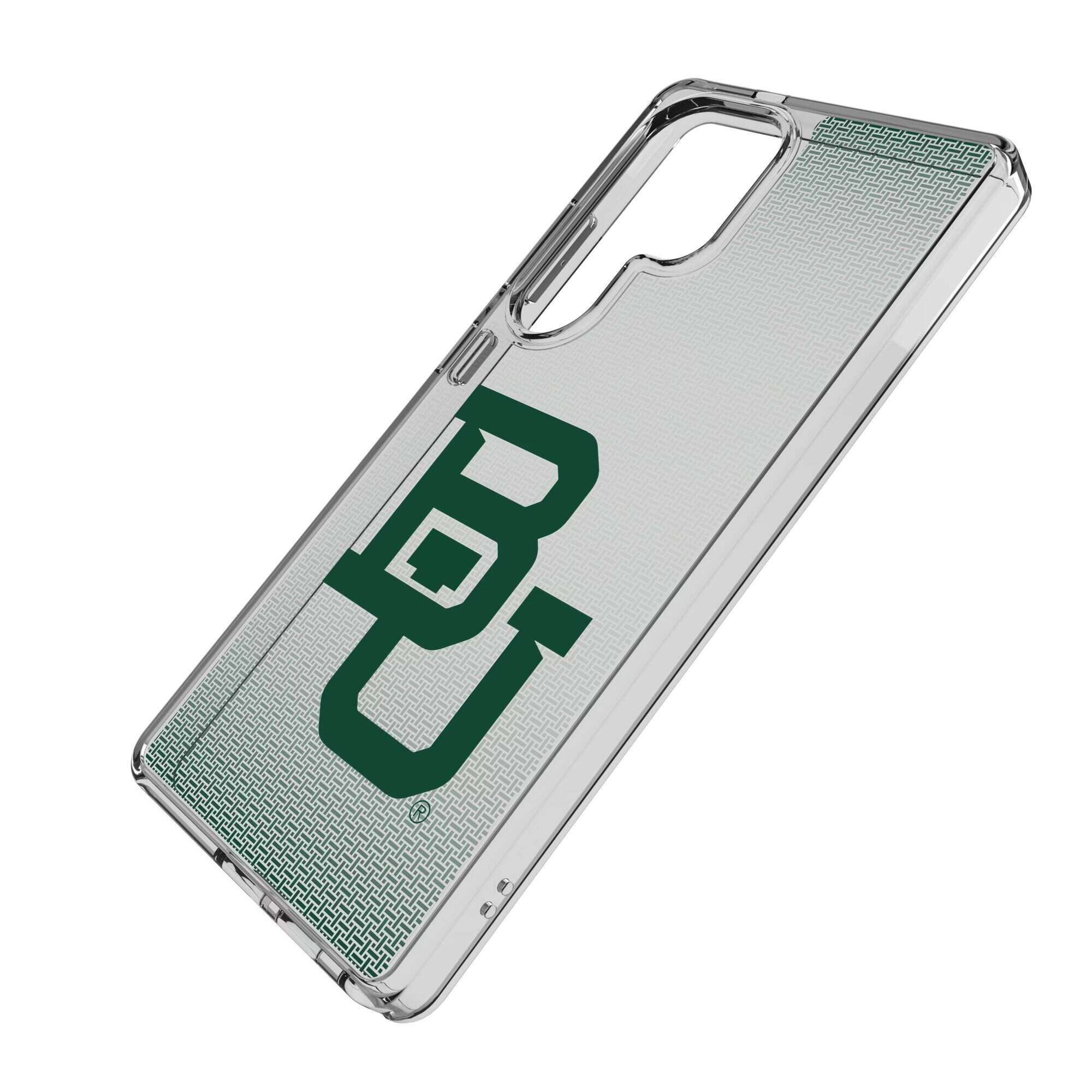Alt View 1. Keyscaper - Baylor Bears Linen Logo Galaxy Clear Case - S23 Plus - Multicolor.
