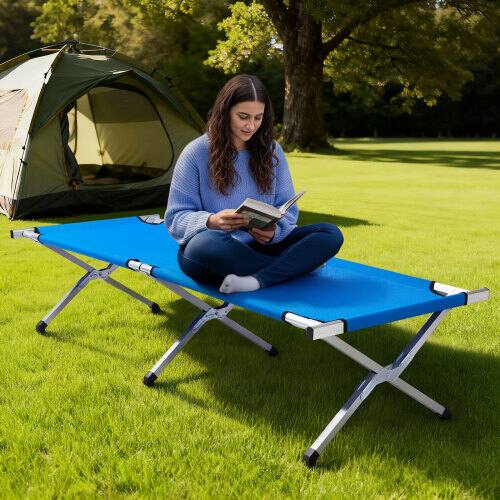 Alt View 7. Winado - 1PC Portable Folding Camping Cot with Camp Bed, Sleeping Cots, Carry Bag for Outdoor Camping Sleeping Nap Beach Travel - Blue.