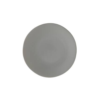 Front. Fortessa - Vitraluxe Dinnerware Heirloom Salad Plate, 8-Inch, Set of 4, Smoke - Smoke.