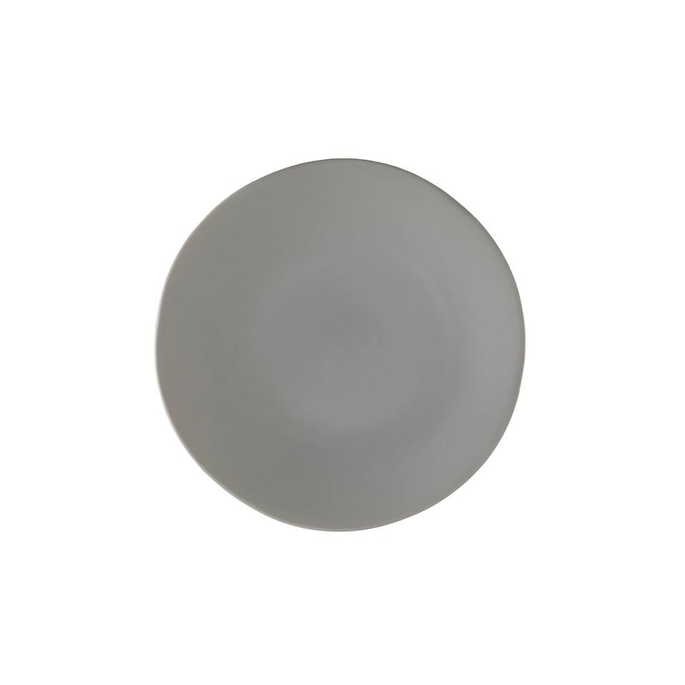 Front. Fortessa - Vitraluxe Dinnerware Heirloom Salad Plate, 8-Inch, Set of 4, Smoke - Smoke.
