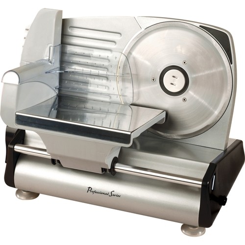  Continental Electric - Deli Meat Slicer with Stainless Steel Blade - 150 Watts - Silver