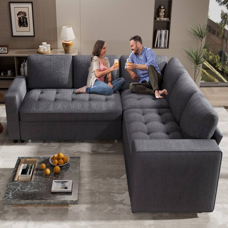 Alt View 5. Dyonery - Dyonery 5 Seat Modular Sectional Sofa with USB Ports/Adjustable Backrest/Storage Seats, Tool-Free Assembly,Dark Gray - Gray.