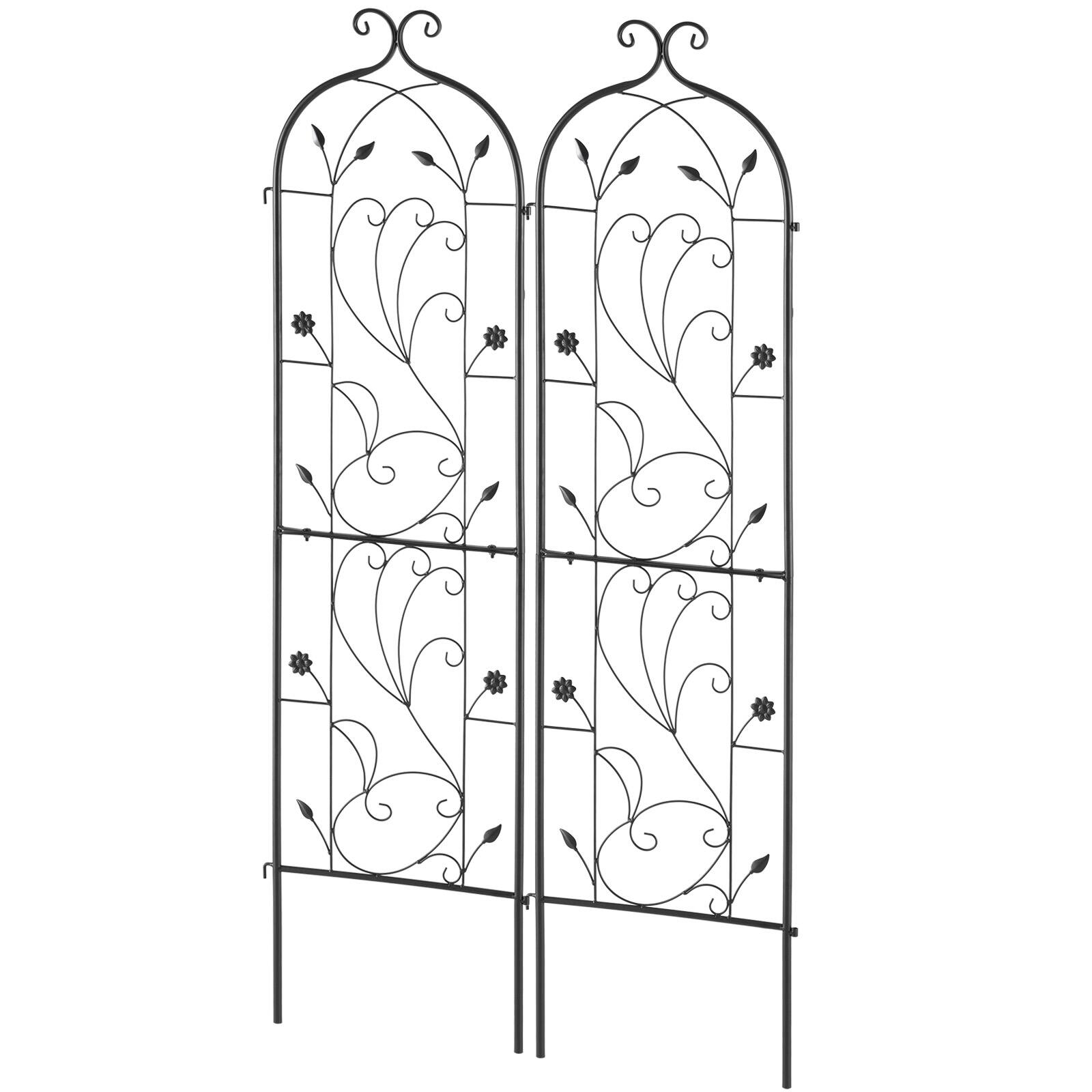 Alt View 5. VEVOR - Garden Trellis for Climbing Plants, 60 x 15 in, 2 Packs Rustproof Metal Garden Flower Trellis, Outdoor Climbing Trellis - Black.