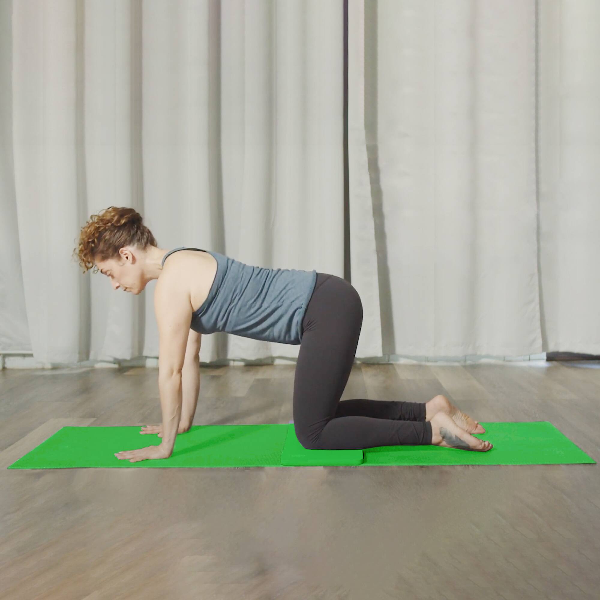 Alt View 2. BalanceFrom Fitness - BalanceFrom Fitness 1" Extra Thick Yoga Mat w/Knee Pad and Carrying Strap, Green - Green.