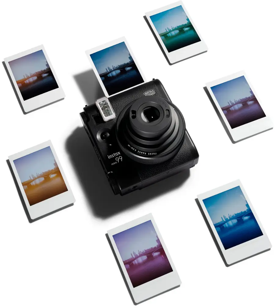 The text on the image reads "POTA 12 8TE - --BE instax mini 99."