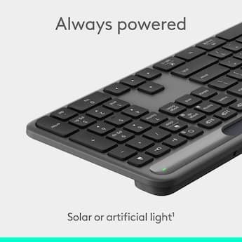 Logitech Signature Slim Solar+ K980 Wireless Bluetooth Solar and Logitech Signature Slim Solar+ K980 Wireless Bluetooth Solar and