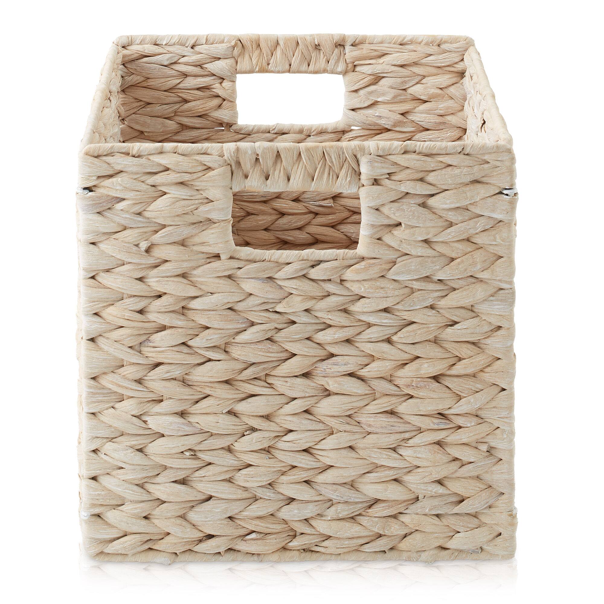 Alt View 3. Casafield - 10.5 x 10.5-in Water Hyacinth Storage Baskets - 6 Pack - Whitewash.