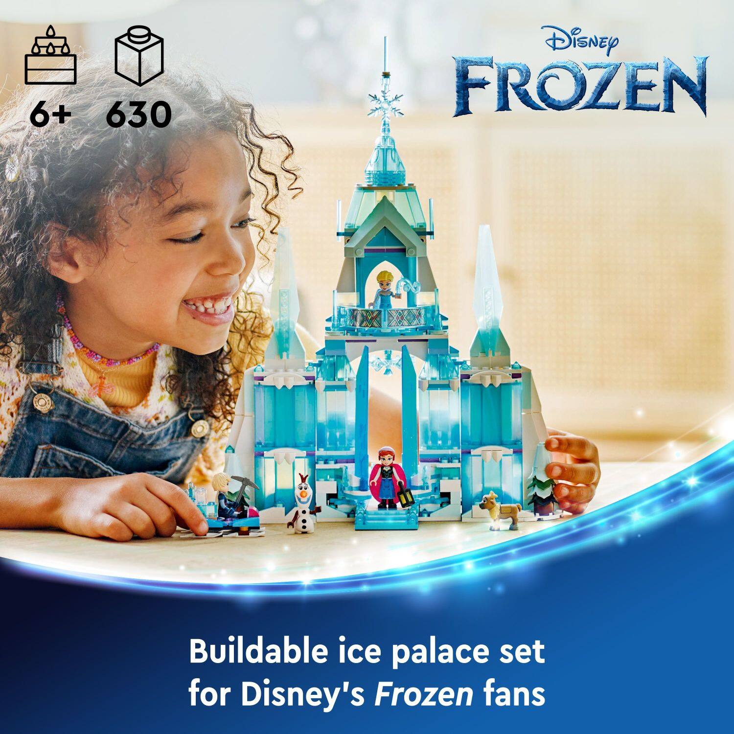 "6+ 630 Disney FROZEN Buildable ice palace set for Disney's Frozen fans."