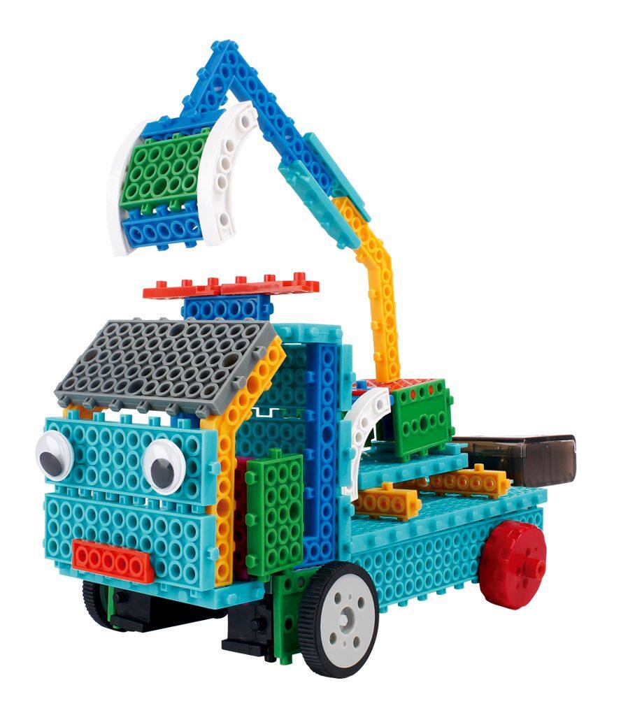 Front. Link - Link Building Kit 4 In 1 Remote Control Robot Truck & Motorcycle Building Kit Construction Set.