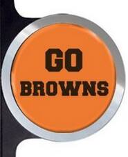 Alt View 2. PRORUN - Cleveland Go Browns Automotive License Plate Frame with Team Badges - Multi.