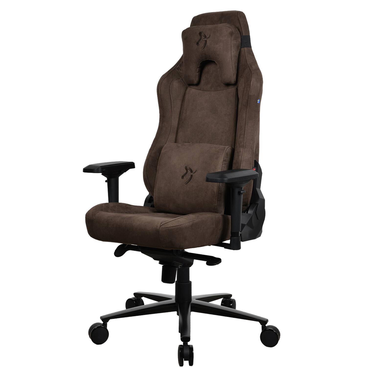 Left. Arozzi - Vernazza Series Top-Tier Premium Supersoft Upholstery Fabric Gaming Chair - Brown.