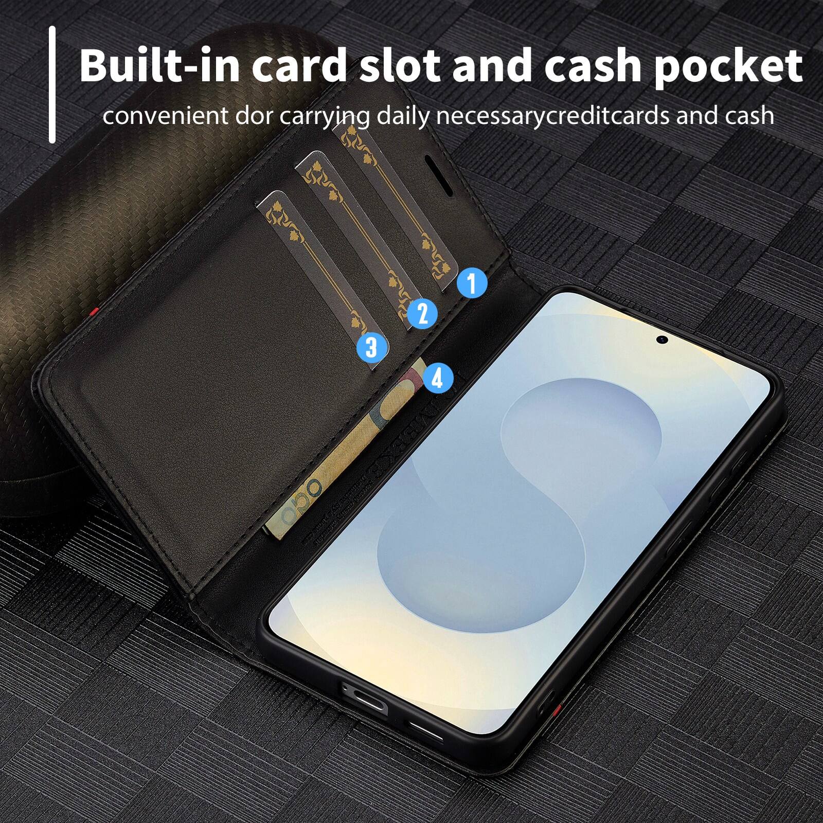 Built-in card slot and cash pocket convenient for carrying daily necessary credit cards and cash