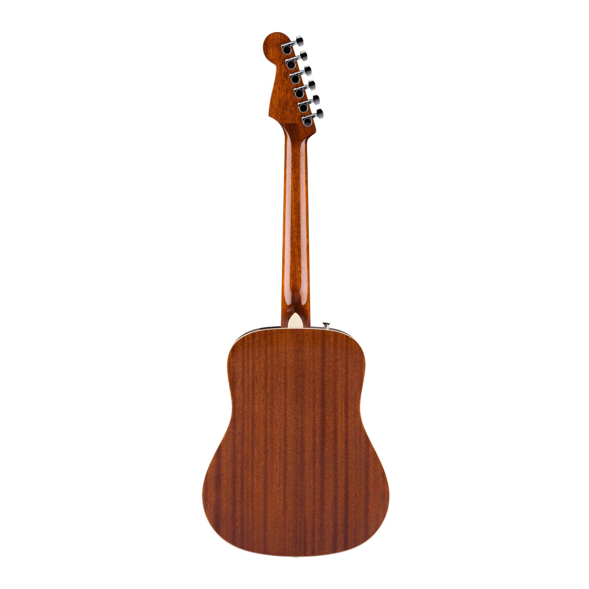 Angle. Fender - Fender California Standard Redondo Mini with Bag, Spruce Top, 3-Color Sunburst.