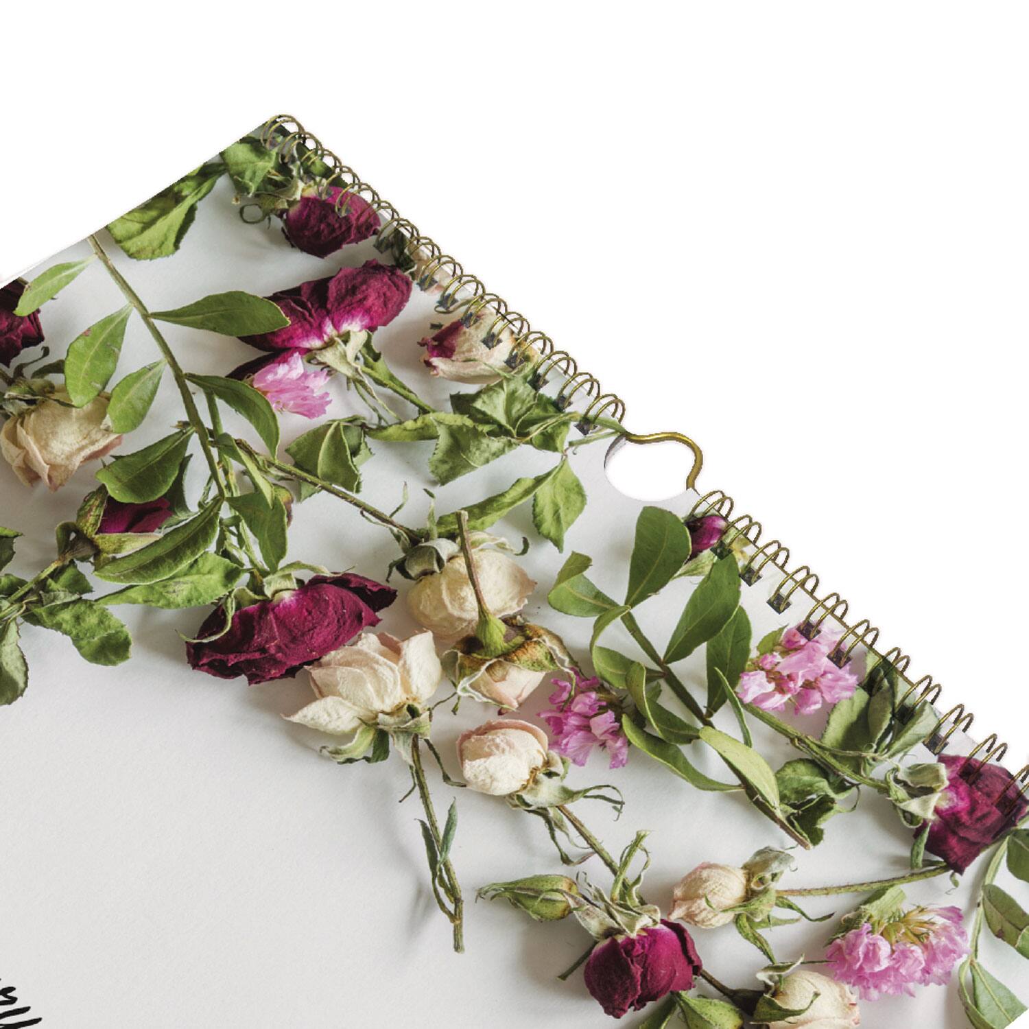 Left. Blueline - Romantic Wall Calendar Floral Photography 12 x 17 White Multicolor Sheets 12 Month Jan to Dec 2026.