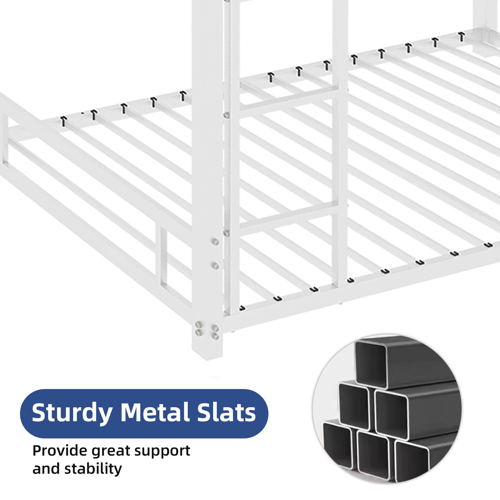 Sturdy Metal Slats Provide great support and stability