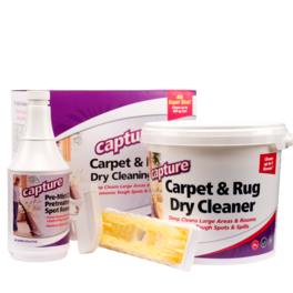Capture - Carpet Cleaning Kit with Dry Powder, Pre-Mist & Brush, Fresh Scent, 4 lbs - White