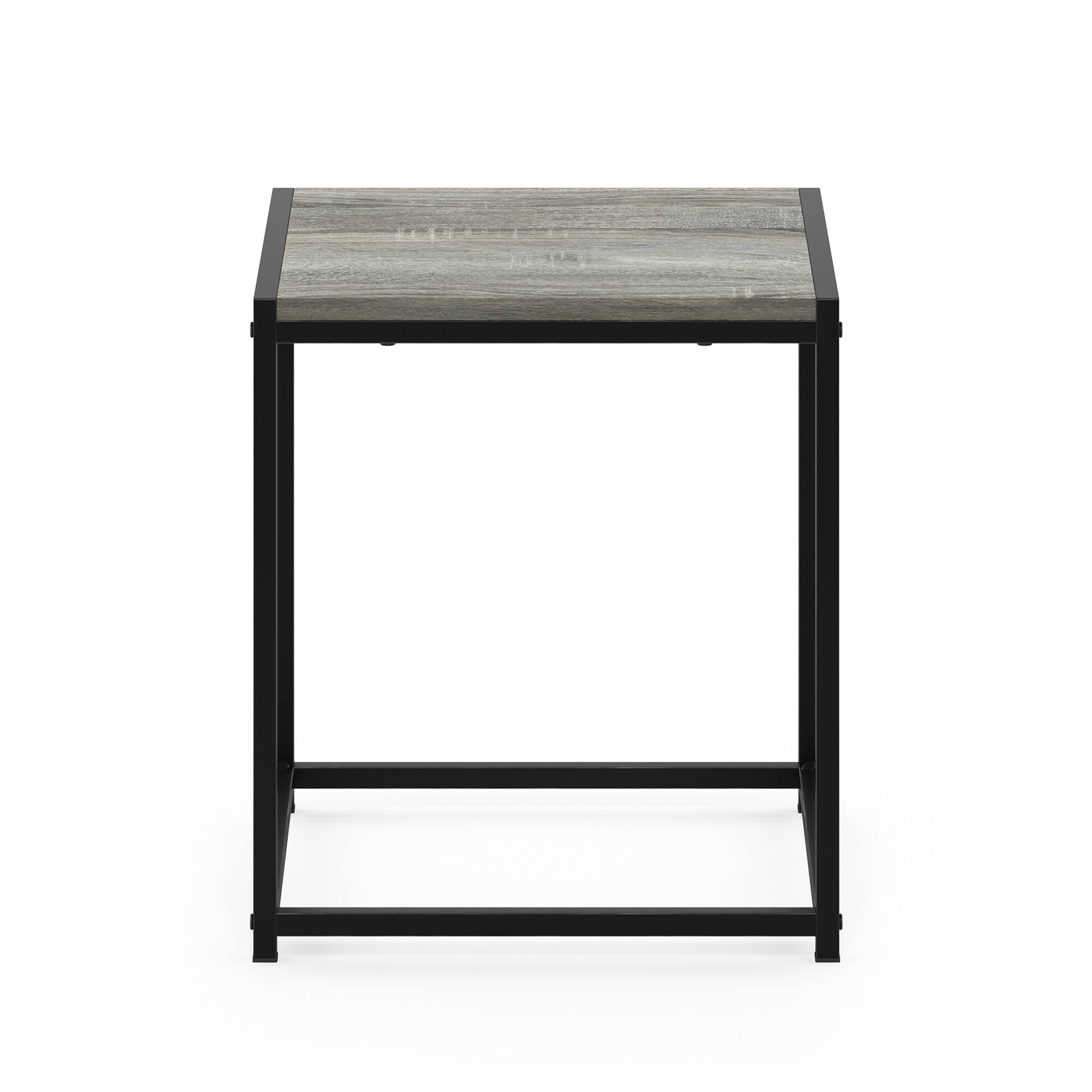 Alt View 5. Furinno - CAMNUS Night Stand, Metal Frame Nightstand, Toolless Side Table, End Table, Bedside Table - French Oak Grey.