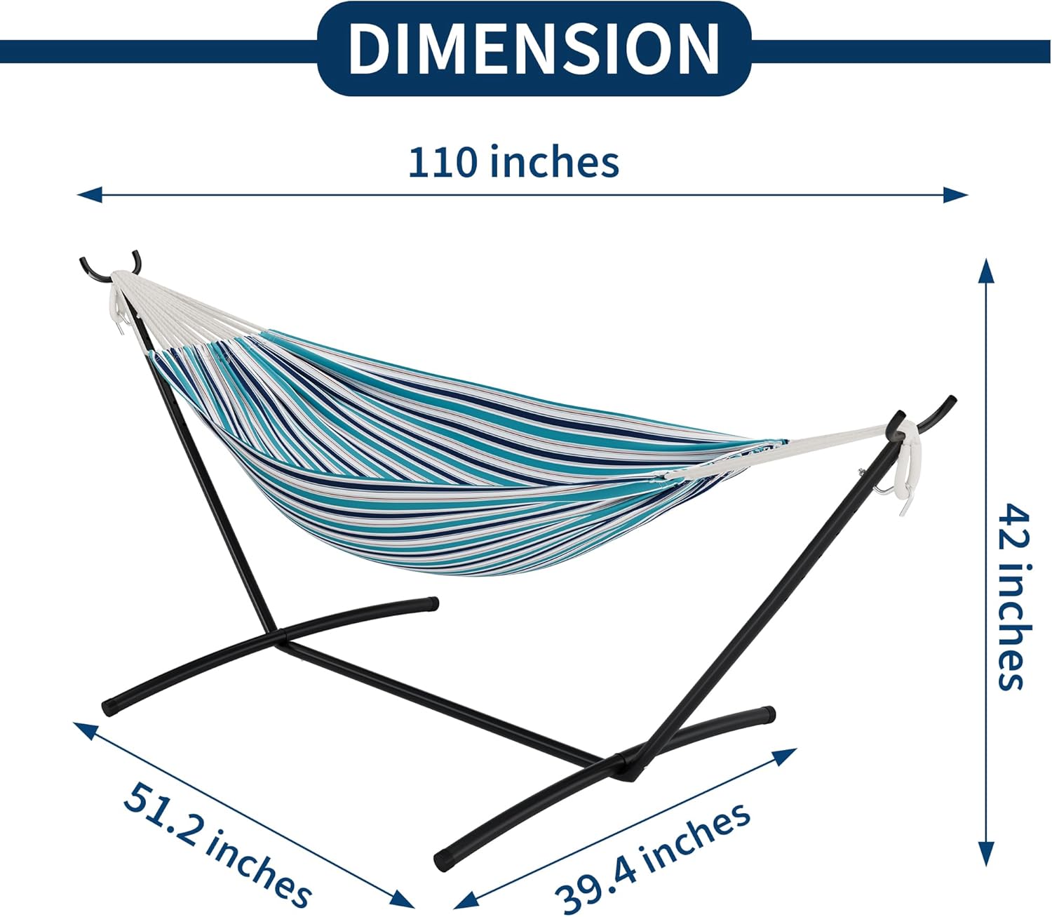 DIMENSION  
110 inches  
51.2 inches  
39.4 inches  
42 inches