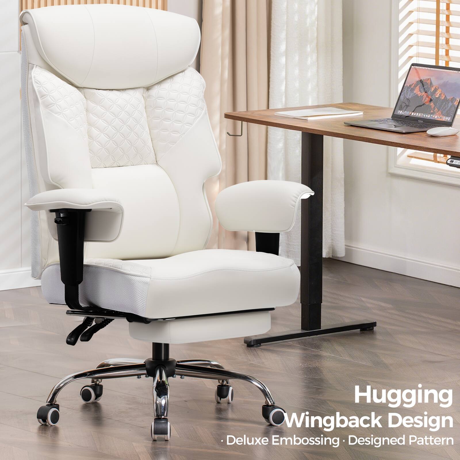 Hugging Wingback Design  
Deluxe Embossing • Designed Pattern