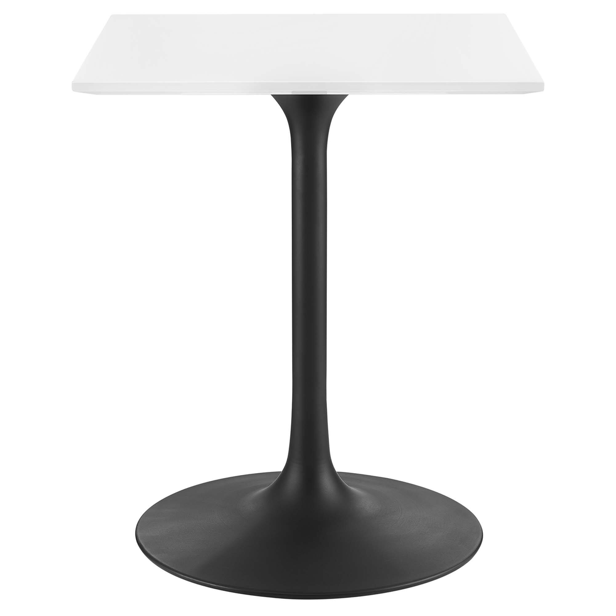 Angle. Modway - Lippa Square Wood Dining Table - Black White.