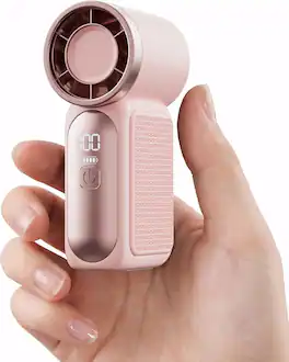 BEARSOLIM - 6 Speeds Portable Handheld Mini Fan, 16900 RPM High Velocity Personal Fan, USB Rechargeable for Women Girl Gift - Pink