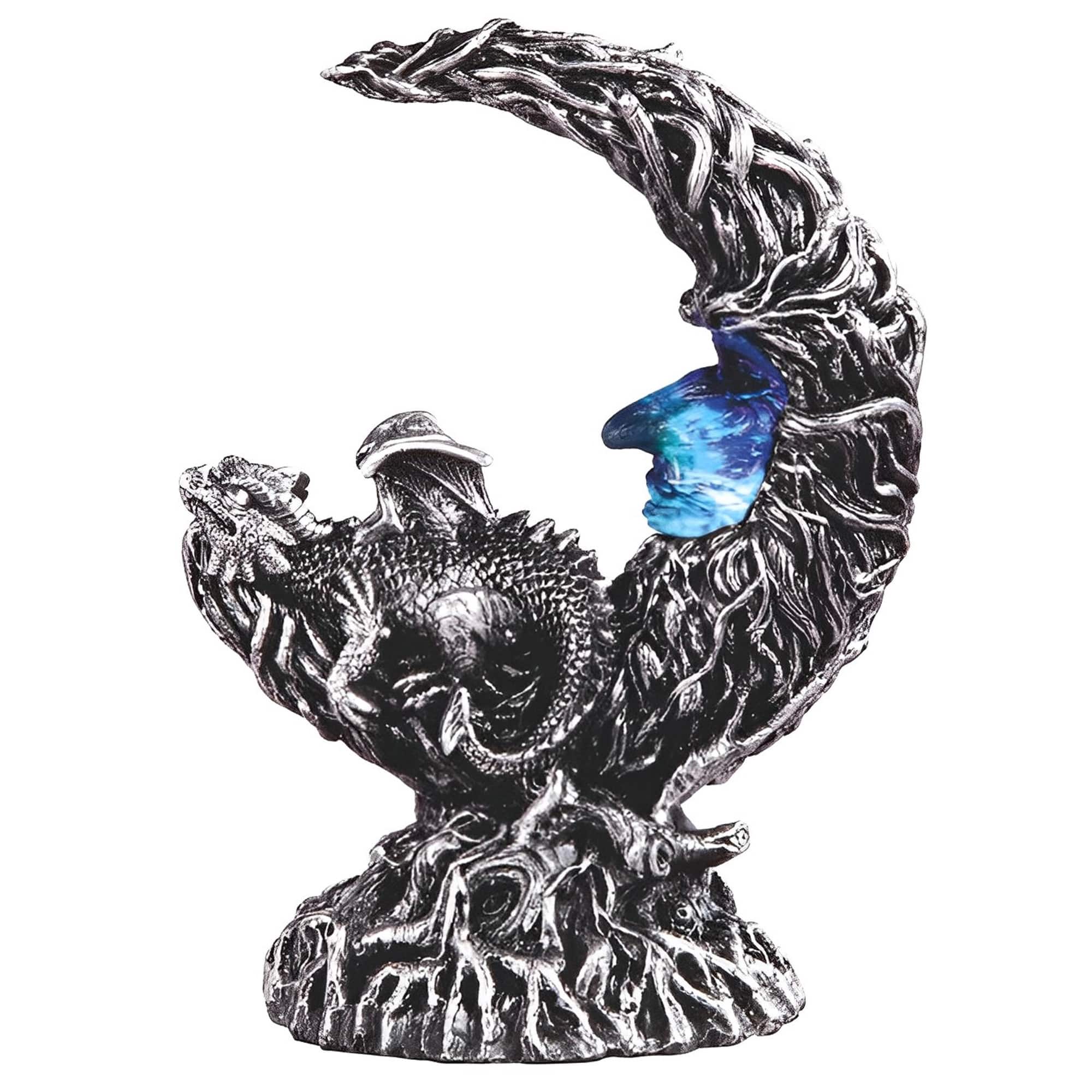FC Design - 8"H LED Dragon Laying on Moon Figurine Statue Office/Computer Desk Tabletop Medieval Gaming Home Decor Gift - Multi-Color