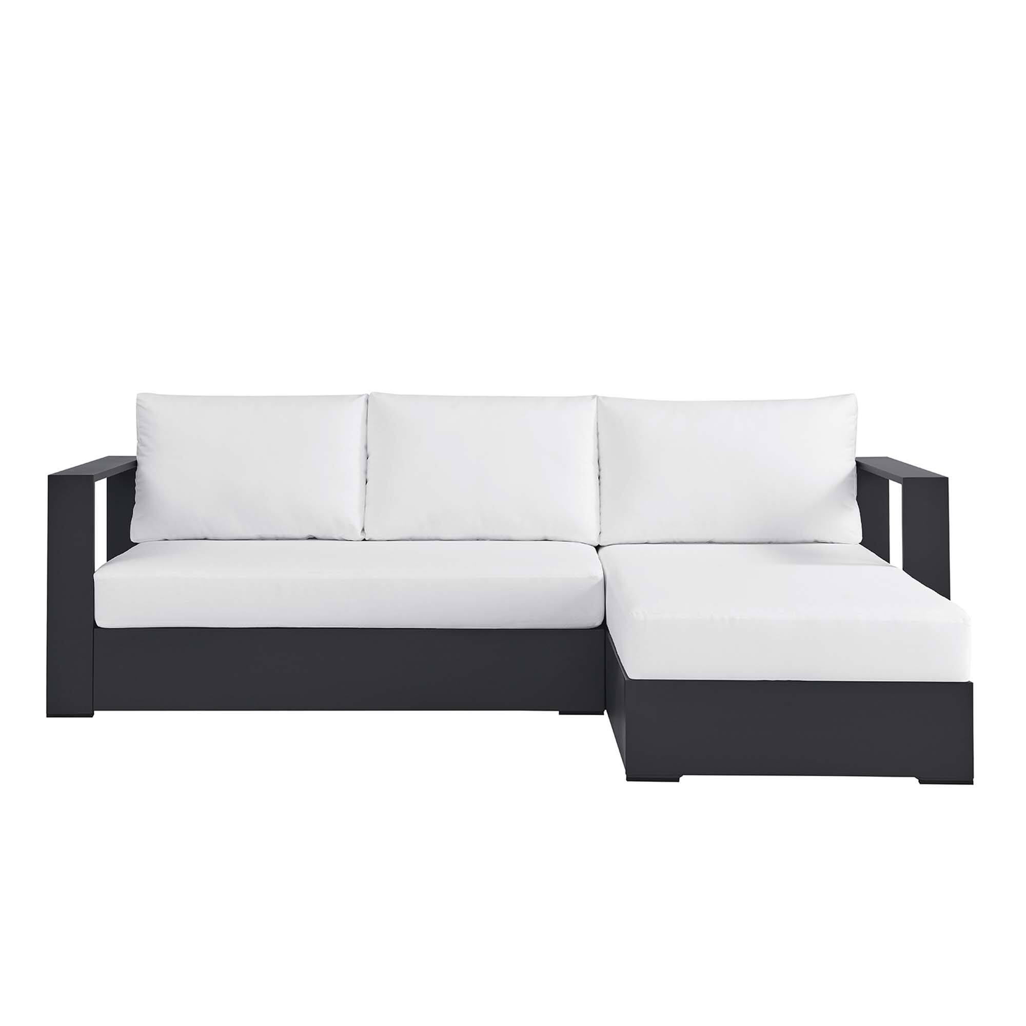 Alt View 2. Modway - Tahoe 2-Piece Outdoor Patio Powder-Coated Aluminum Right-Facing Chaise Sectional Sofa Set by Modway - Gray White.
