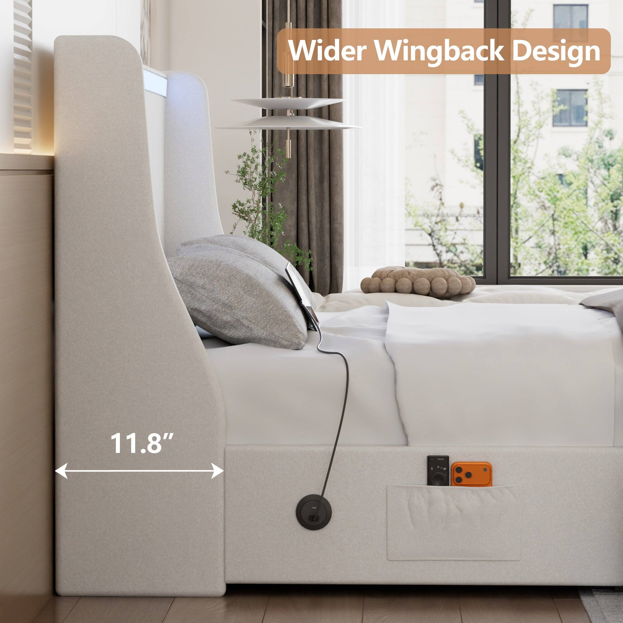 Wider Wingback Design  
11.8"