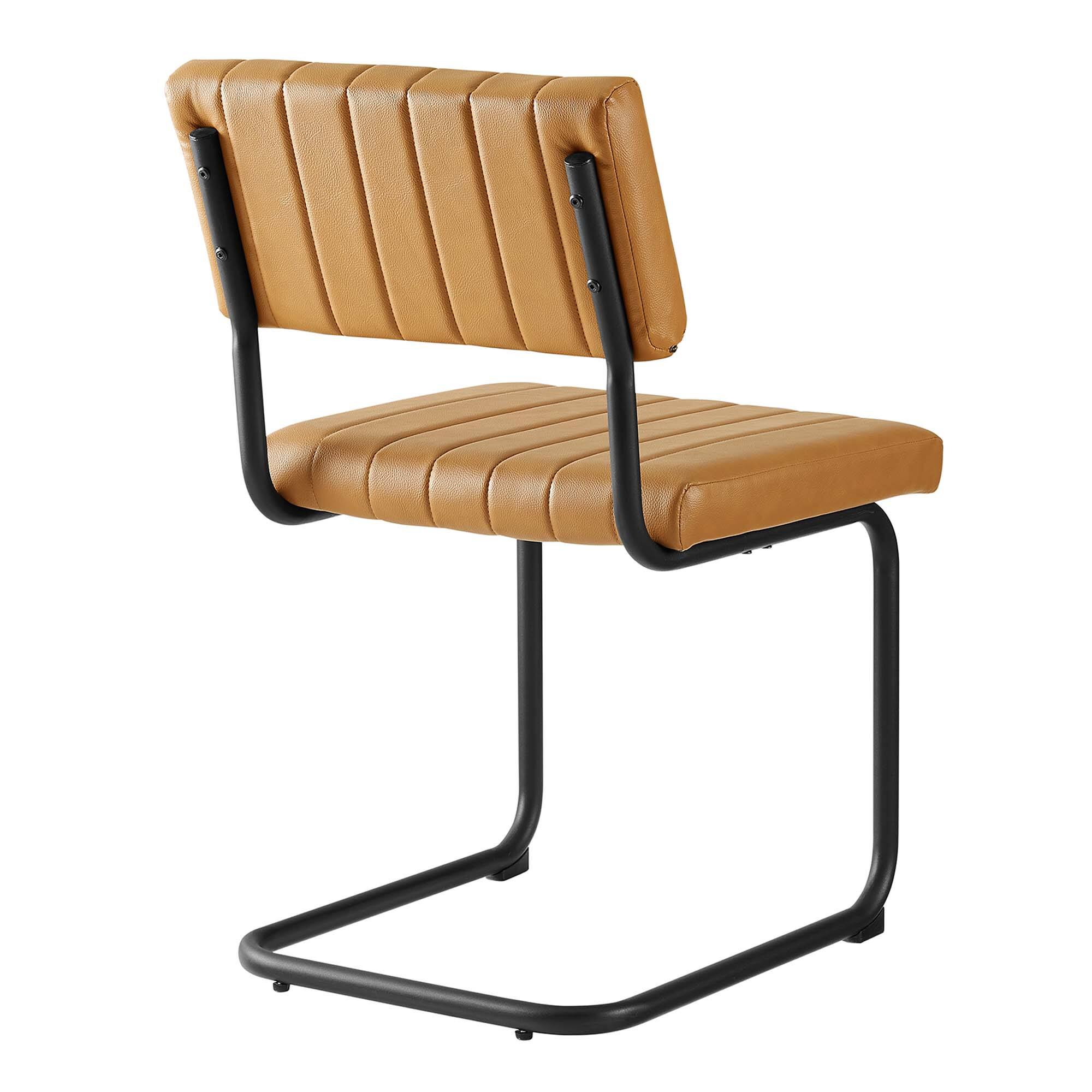 Alt View 1. Modway - Parity Vegan Leather Dining Side Chairs Set of 2 by Modway - Brown.