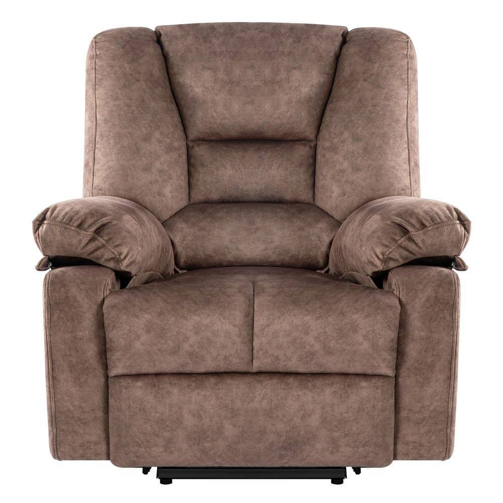Alt View 1. Kadyn - Swivel Rocking Recliner Chair, 8-Point Massage & Heat, 360° Rotation, USB Port, Cup Holders, Brown - Brown.