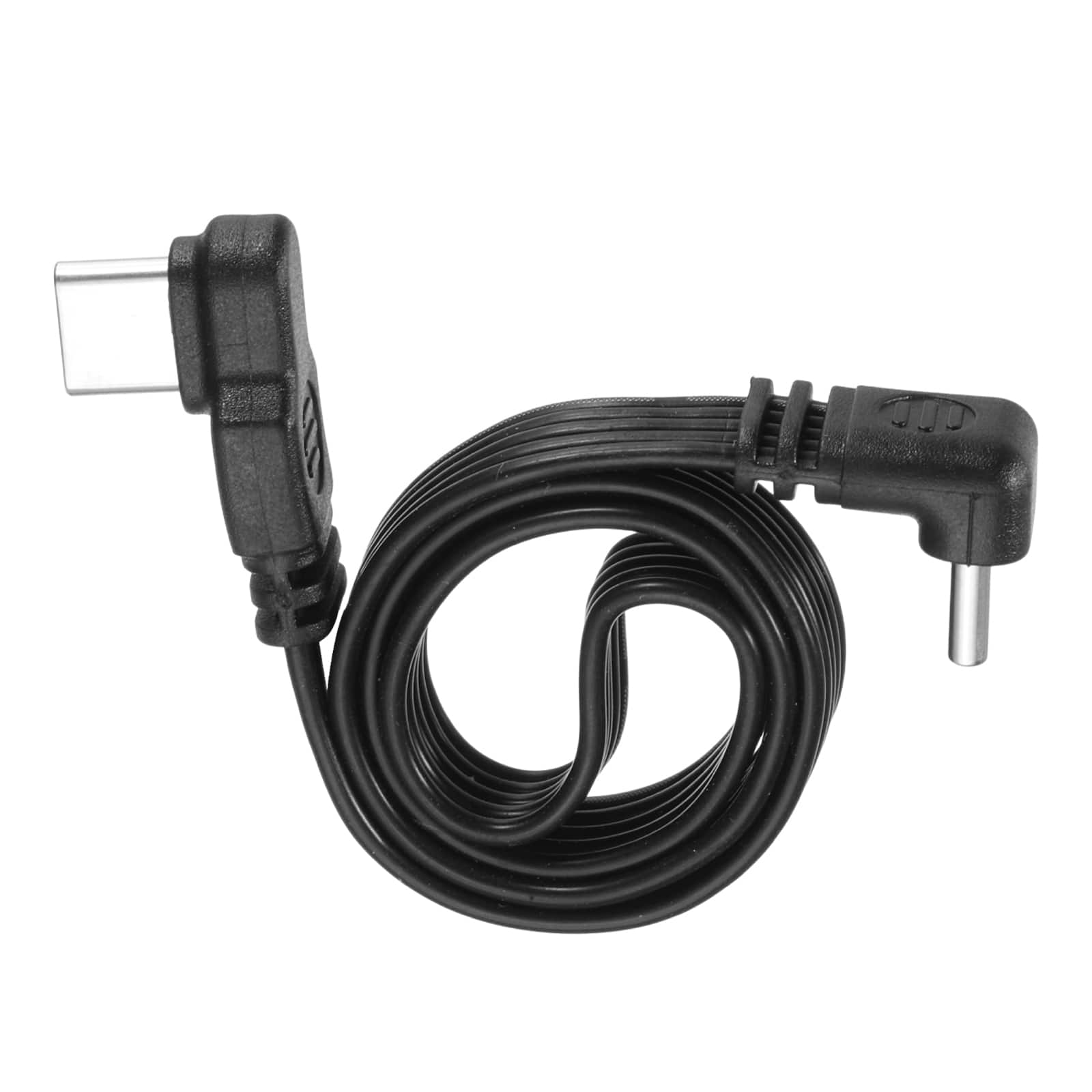 Unique Bargains - Flat USB C Cable Right Angle Type C Charging Cord Silicone 480Mbps Extension - Black