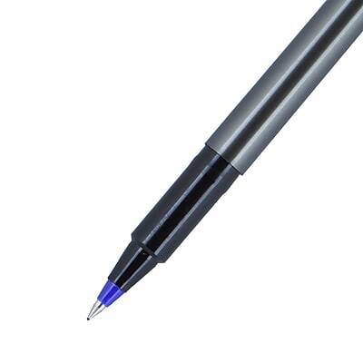 Alt View 5. uni-ball -  Deluxe Rollerball Pens, Micro Point, Blue Ink, 12/Pack  - Gray/Silver.