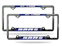 Rico Industries - St Louis Football Rams EZ View Chrome Metal License Plate Frame - Set of 2 Frames - Multi