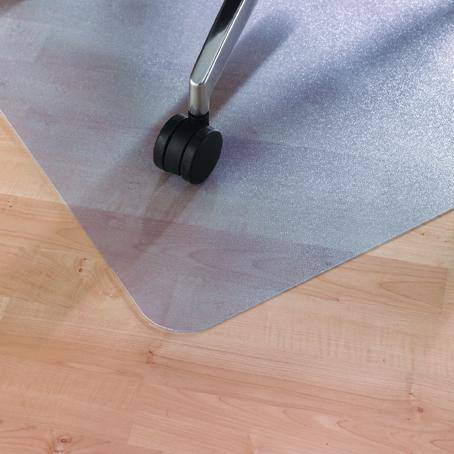 Angle. Floortex - Rectangular Chair Mat with Anti-Slip Backing For Hard Floors - 30" x 48" - Tinted.