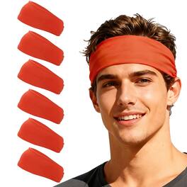 Unique Bargains - Sport Headbands for Men & Women, Stretchy Sweatband Absorbent Headbands, 6pcs - For Yoga/Sports/Running/Fitness/Cycling - Red