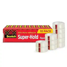 Scotch - Super-Hold Tape Refill Rolls, 0.75" x 27.77 yds., 1" Core, 10 Rolls/Pack - Transparent Clear
