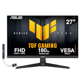 ASUS - TUF Gaming 27" FHD IPS Monitor, 1ms Response Time, Flicker Free, VESA Mount, HDMI & DKZ Hub, Color (VG279Q3A) - Black
