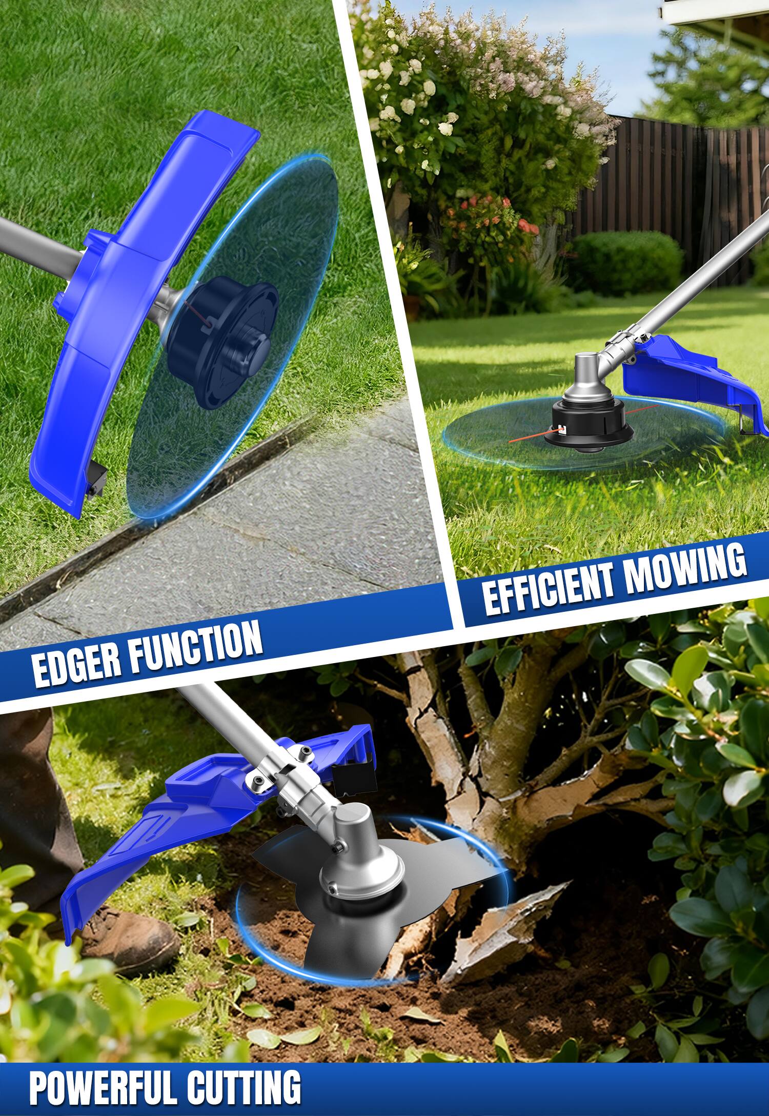 EDGER FUNCTION  
EFFICIENT MOWING  
POWERFUL CUTTING