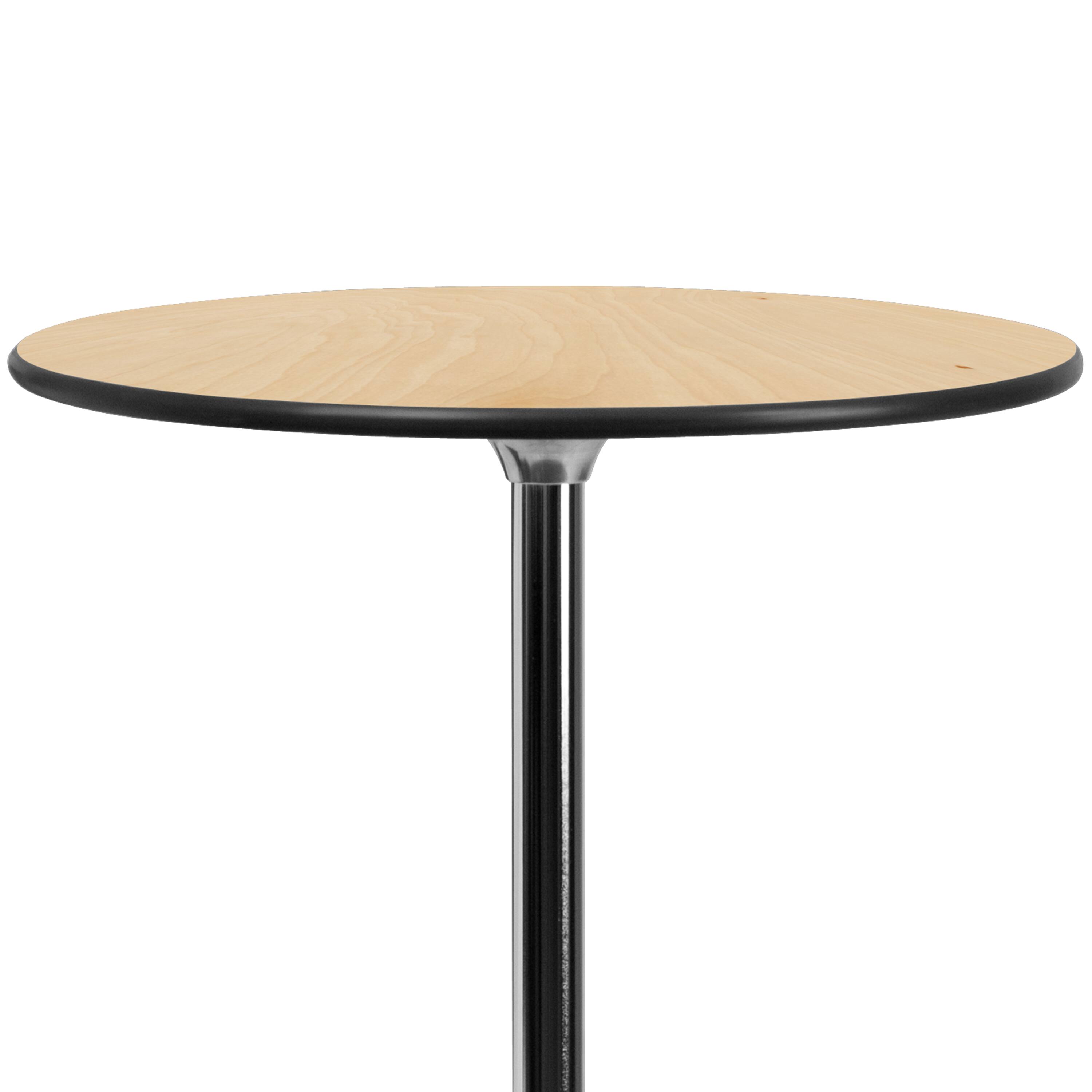 Alt View 8. Emma + Oliver - 30" Round Wood Cocktail Table with 30" and 42" Columns - Natural.