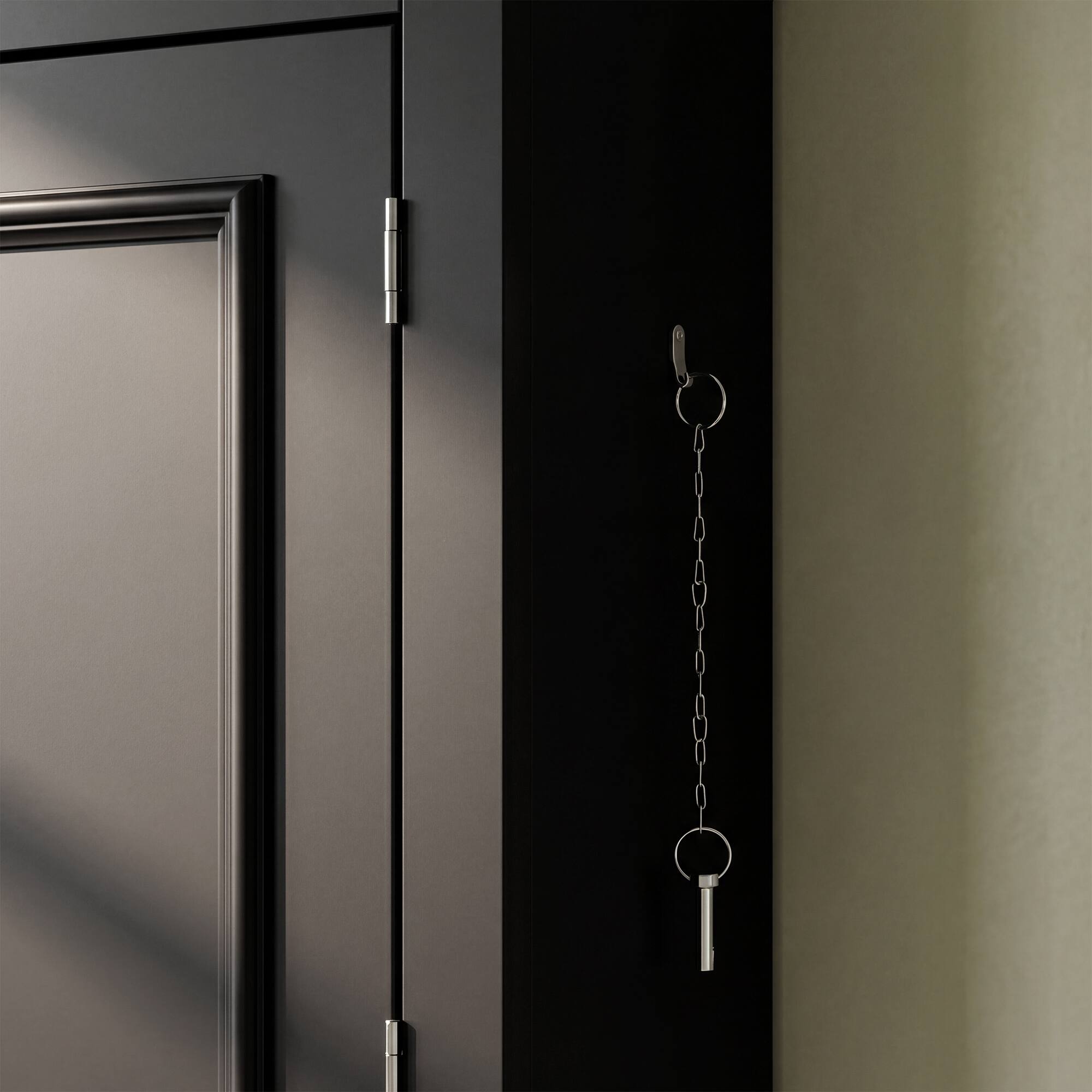 Alt View 7. Famapy - Stylish Wall-Mounted TV Cabinet for 60" TVs, Black Enclosure with Doors, Protective Cover & Elegant Decor - Black.