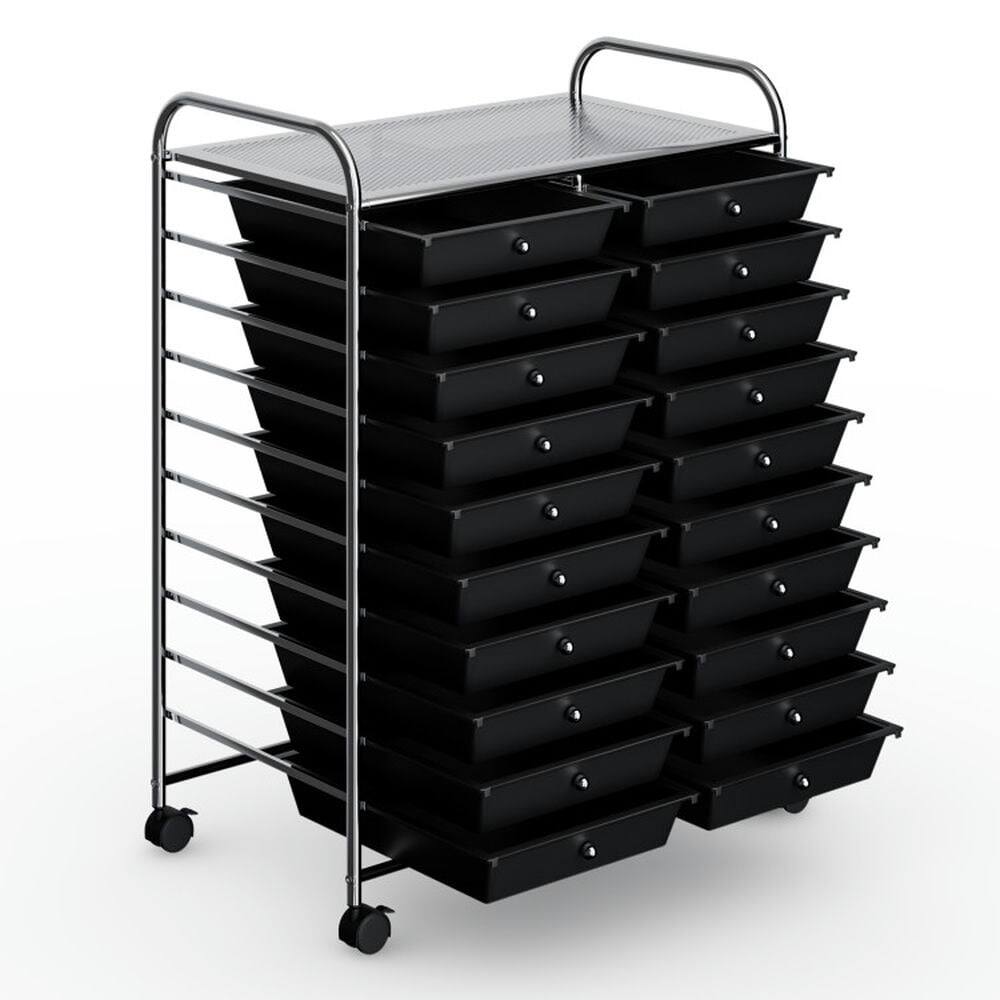 Alt View 4. Pefilos - 20 Drawers Storage Rolling Cart Studio Organizer-Black, Craft Organizers and Storage, Multipurpose Organizer Cart - Black.