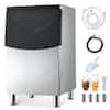 Front. VEVOR - Ice Storage Bin, 250LBS Capacity Ice-Bin, Stainless Steel Ice Storage Bins with Filter and Adjustable Anti-slip Rubber - Stainless steel color.