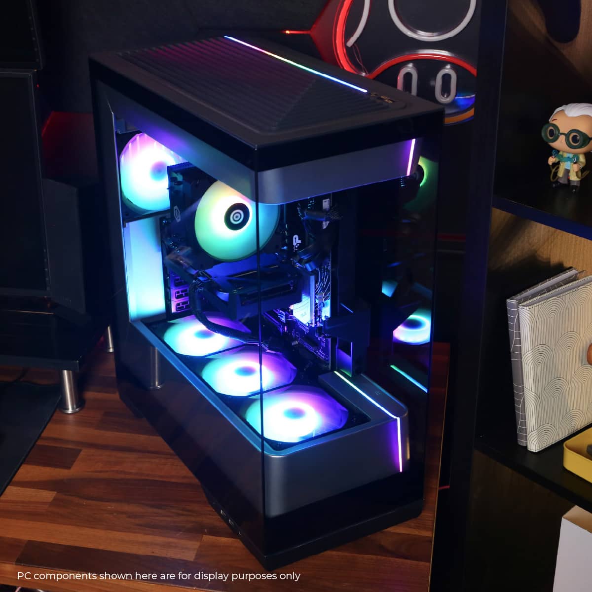 The PC components shown here are for display purposes only.