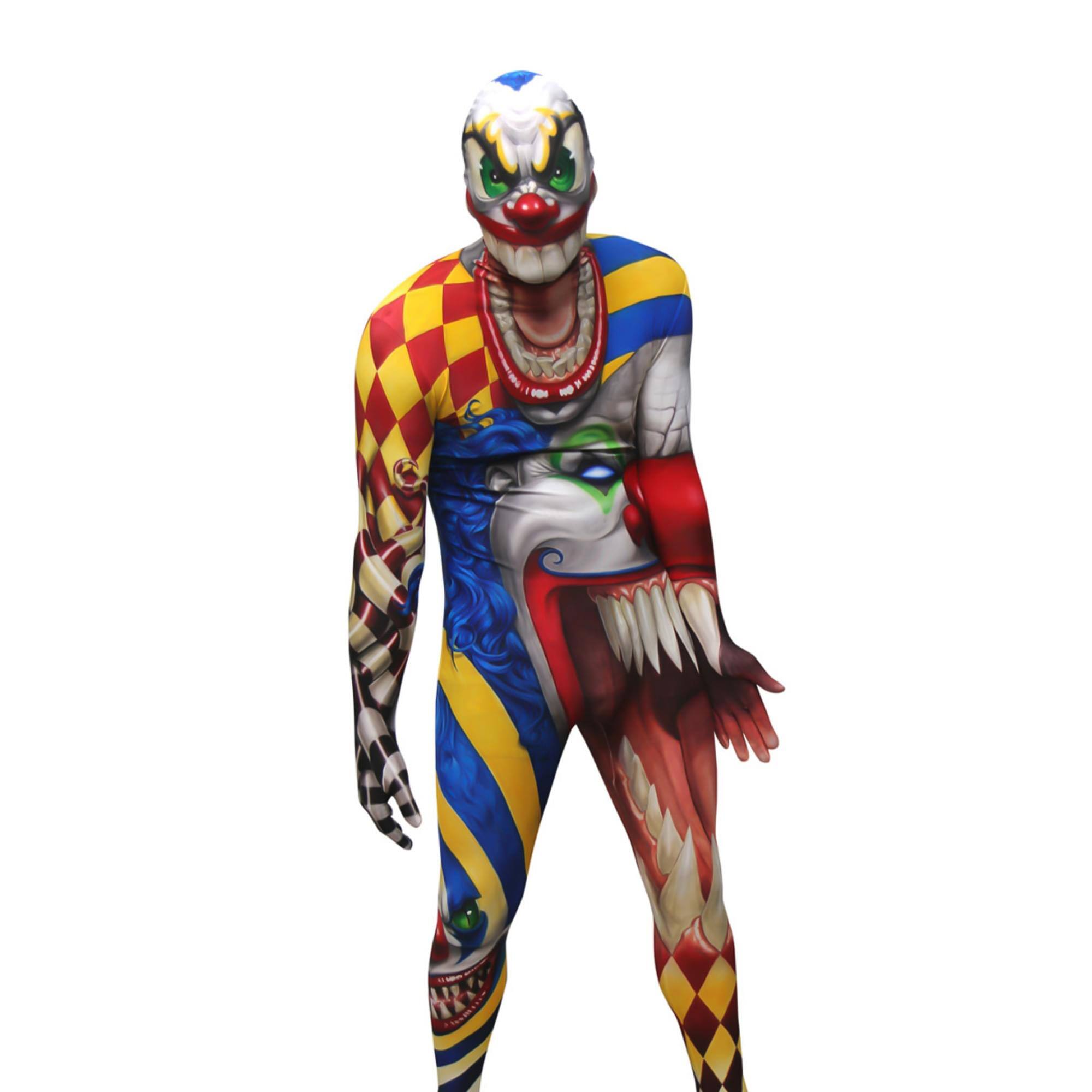 Alt View 10. Loftus International - Monster Clown Adult Costume Morphsuit | Medium - Multi-Colored.