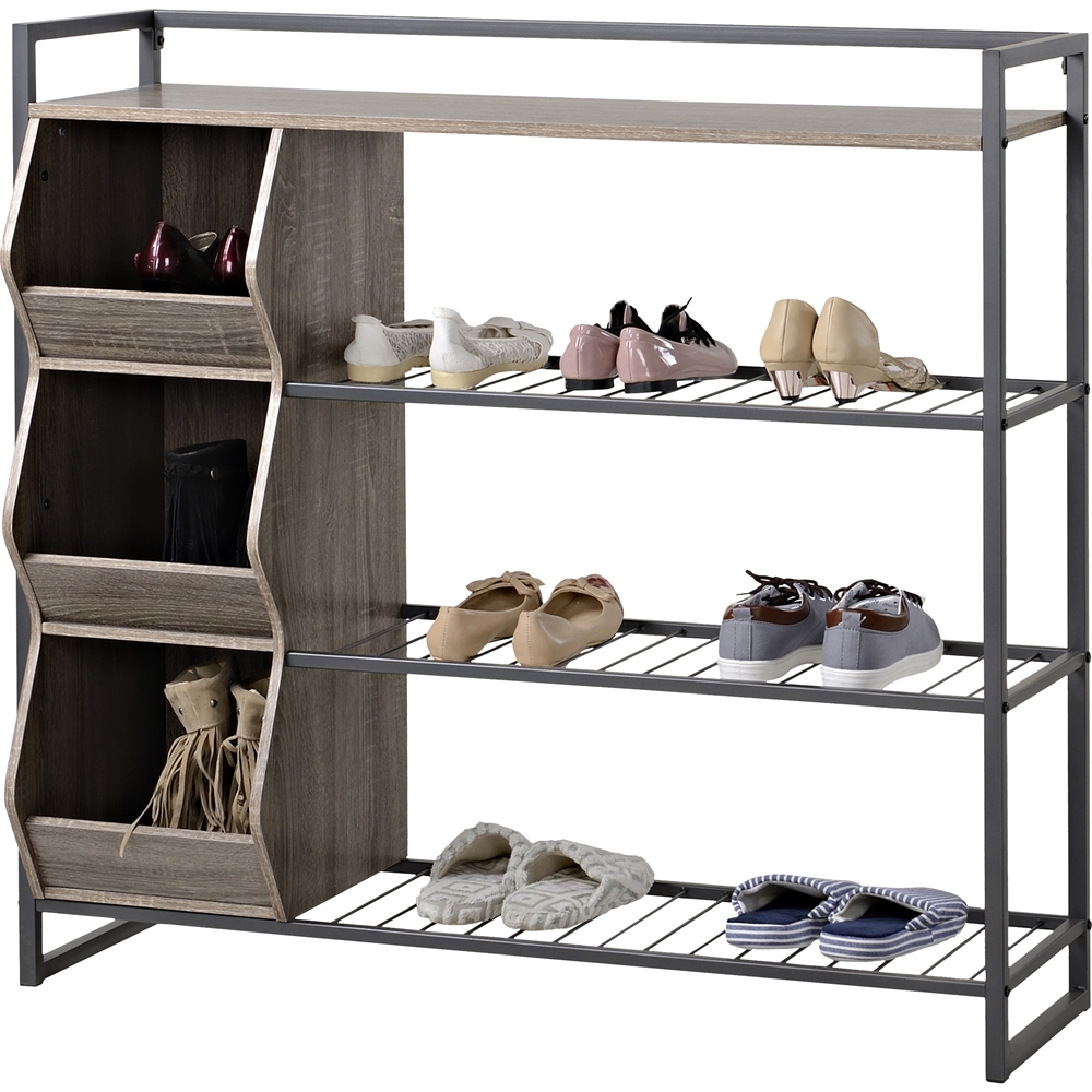 Homestar 4-Shelf Shoe Rack Warm Reclaimed Wood Z1510473 - Best Buy