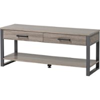 Homestar - 2-Drawer 1-Shelf entry way bench - warm reclaimed wood - Left_Zoom