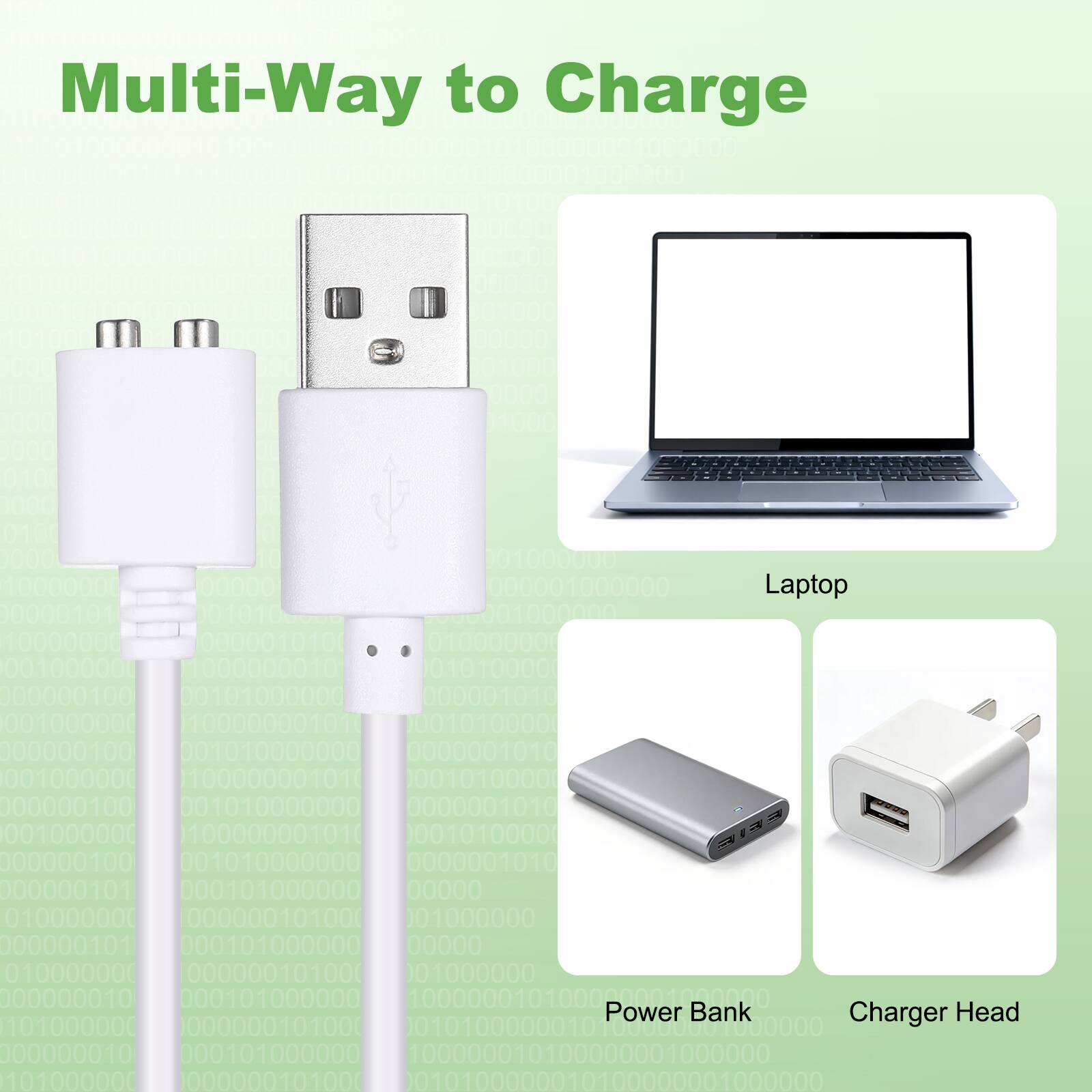 Multi-Way to Charge

Laptop

Power Bank

Charger Head